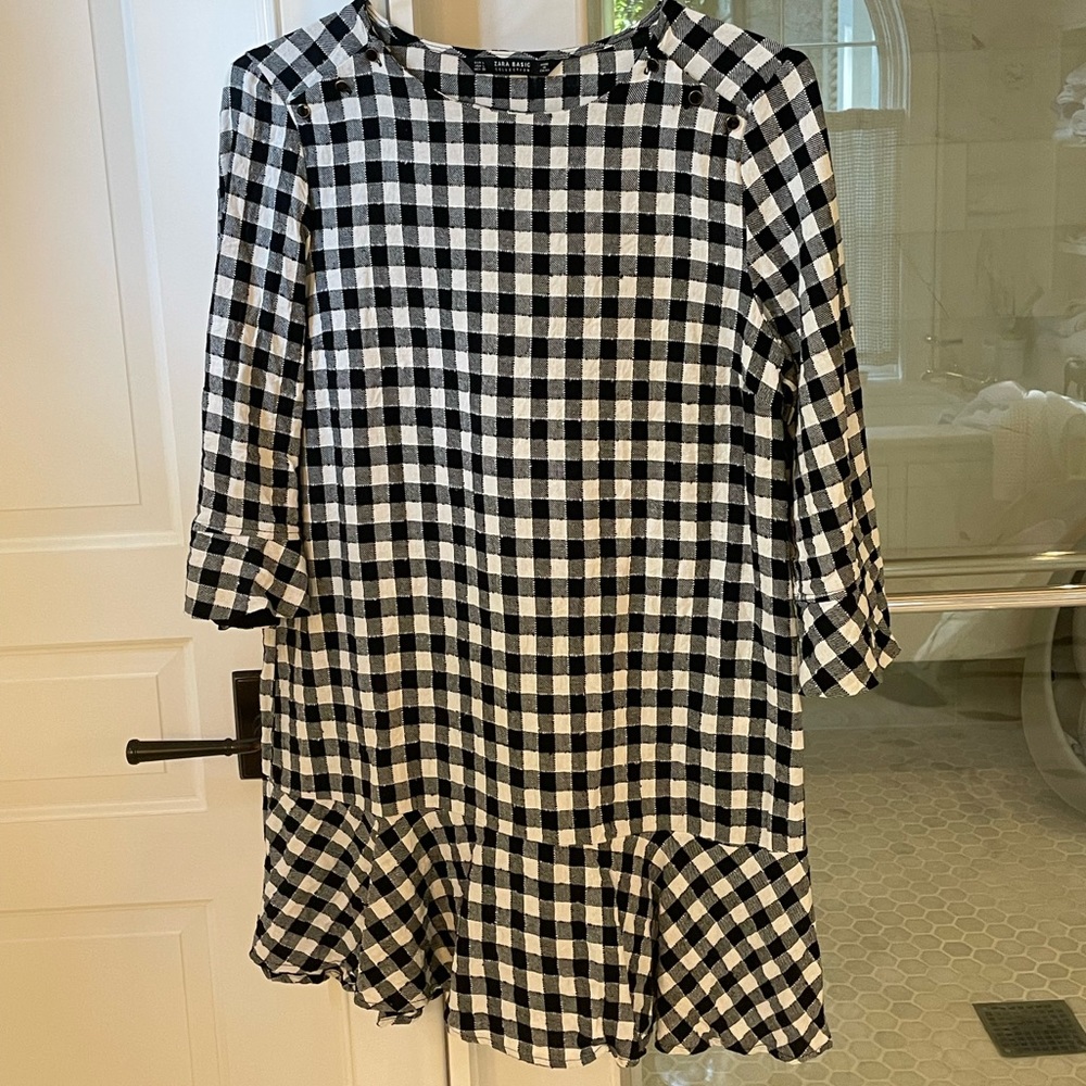 Zara buffalo check dress NWOT